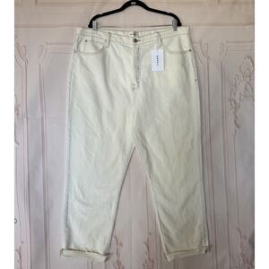 FRAME Le Mec High Rise Straight Raw Cuffed Denim Button Sz 34x26 NWT $278